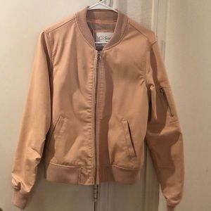Faux leather bomber jacket